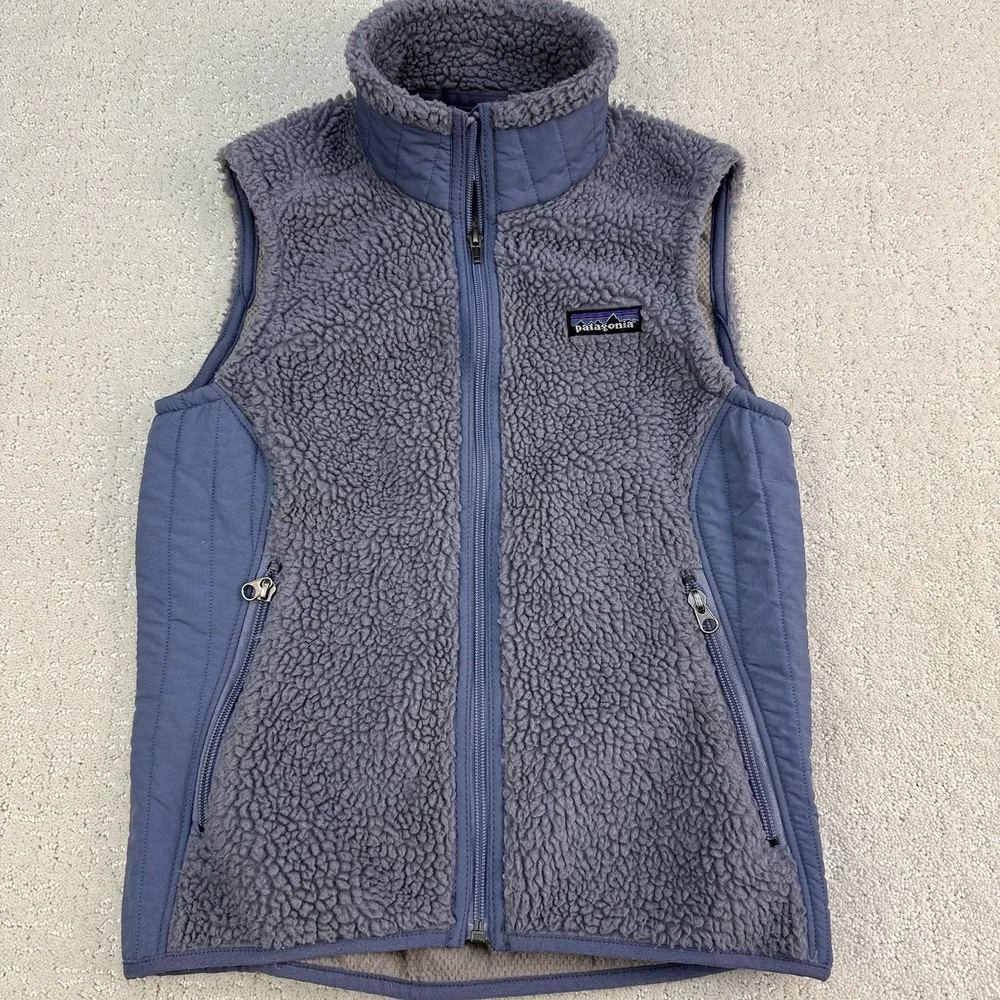 Vintage Patagonia Synchilla Retro-X Vest Womens XS‎ lilac Deep Pile Fleece 23080